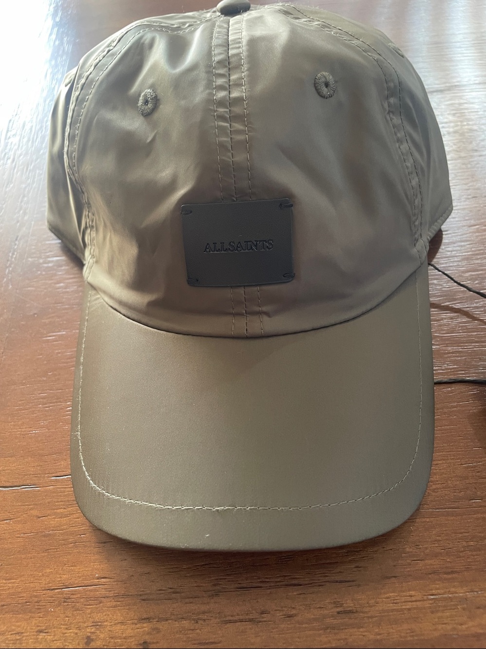 NEW All Saints Olive Taffeta Baseball Cap